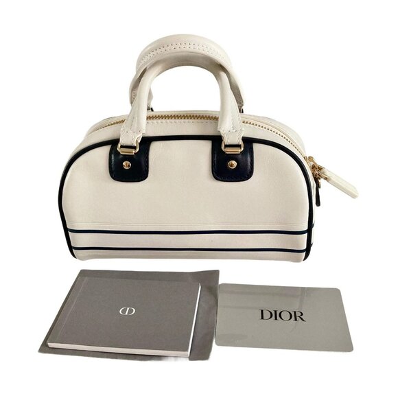 Christian Dior Calfskin Bowling From 2021 Collection by Maria Grazia Chiuri Whit - Picture 1 of 10